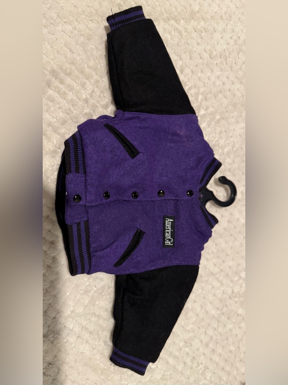 Vintage 1996 American Girl of Today Purple Varsity Jacket & Hanger Lot TLC